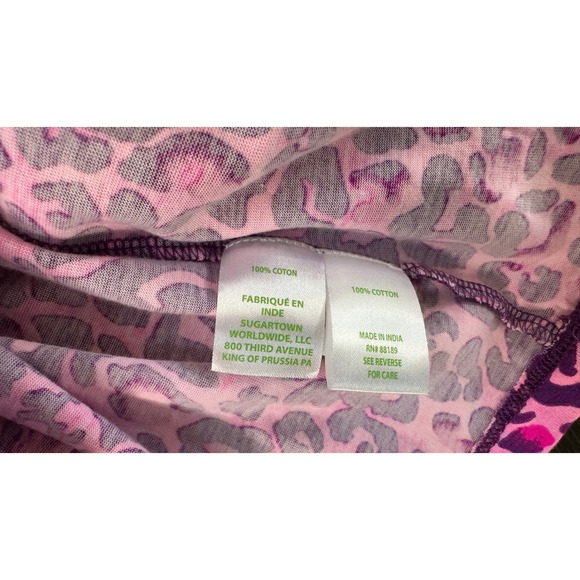 Lilly Pulitzer Jodee Dress Purple Pink‎ Leopard Print Tiered Knit Dress sz L - Picture 8 of 8